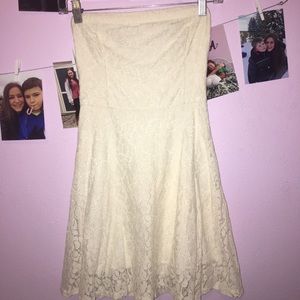 Creamy white lace mini dress